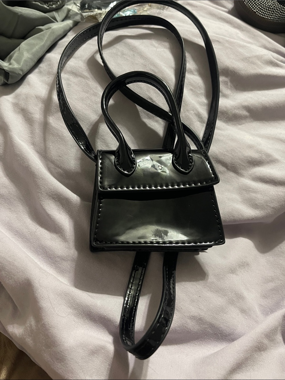 Patent Black Mini Handbag Crossbody